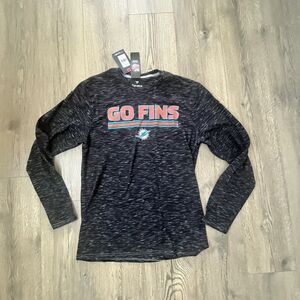 NWT Miami Dolphins Long Sleeve Mens Shirt Fanatics Grey “Go Fins” NFL Sz M